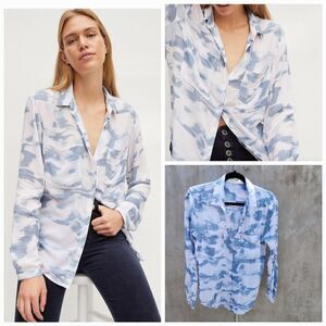 Anthropologie cloth&stone printed classic button down